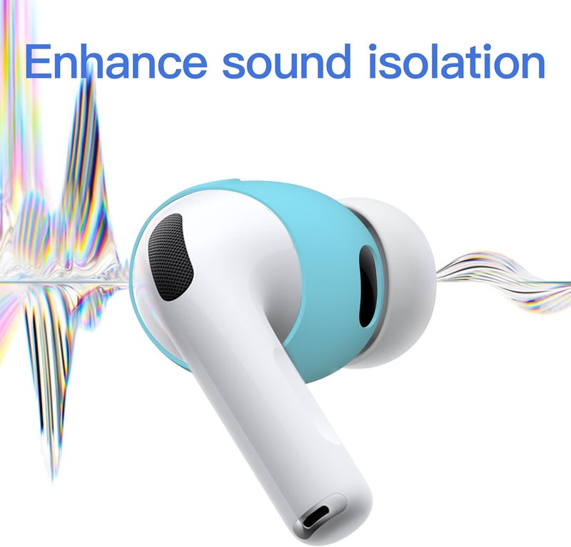DamonLight [Fit in Case] 3 Pairs Cover for AirPods Pro 3 Anti Scratches Add Grip Sport Ear Tips [US Patent Registered] Compatible with AirPods Pro 3rd Generation 2025 (Ice Blue) - Image 4